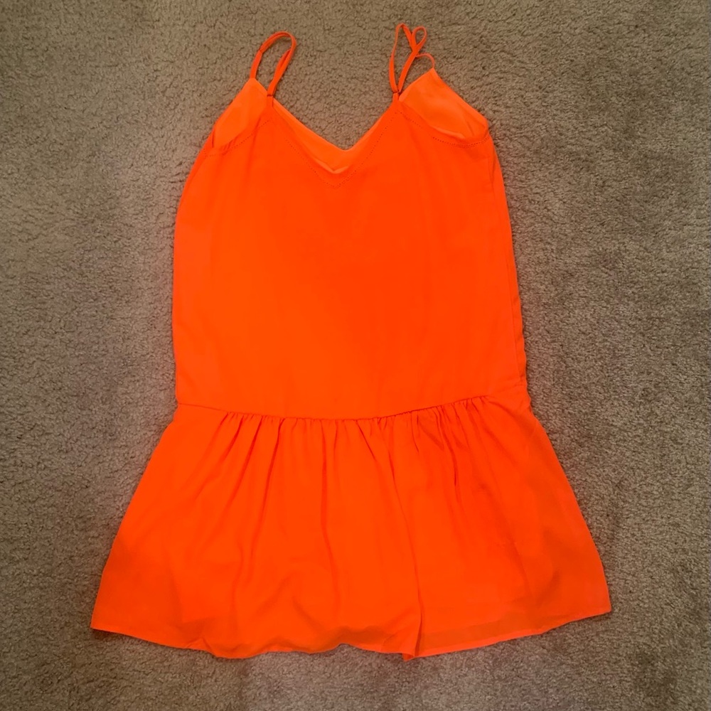 Francesca’s Orange Wenn Drop Waist Dress - Size Small